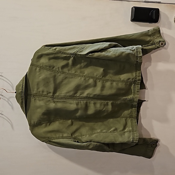 By Anthropologie Green Marley Linen Blend Oversized Utility Jacket S - Picture 8 of 9